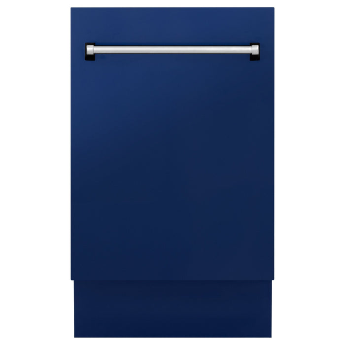 ZLINE Dishwashers ZLINE 18 in. Top Control Tall Dishwasher In Blue Gloss with 3rd Rack DWV-BG-18