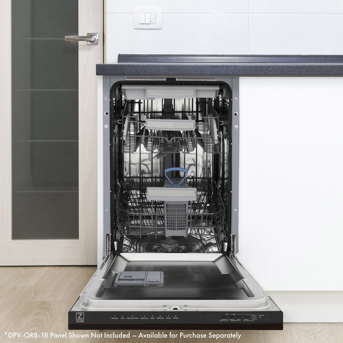 ZLINE Dishwashers ZLINE 18 in. Top Control Tall Dishwasher In Blue Gloss with 3rd Rack DWV-BG-18