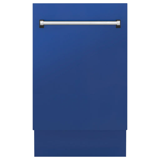 ZLINE 18 in. Top Control Tall Dishwasher In Blue Matte with 3rd Rack DWV-BM-18