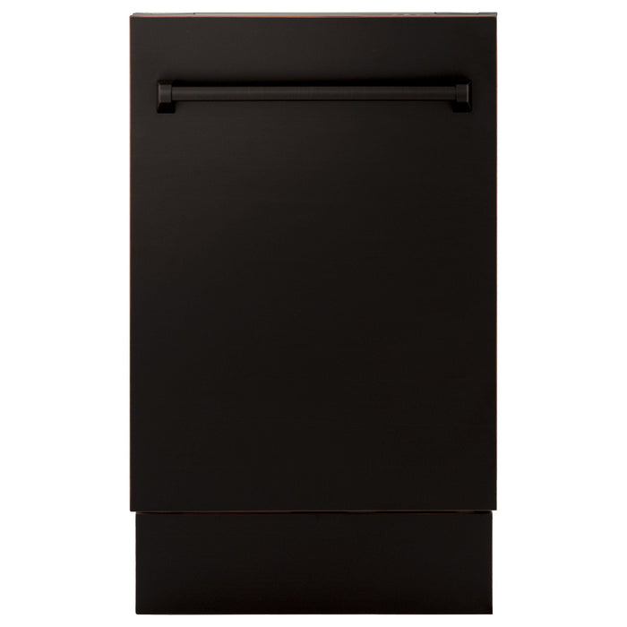 ZLINE Dishwashers ZLINE 18 in. Top Control Tall Dishwasher In Oil Rubbed Bronze with 3rd Rack DWV-ORB-18