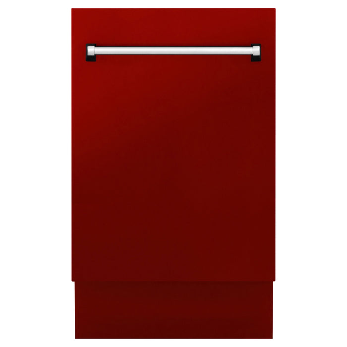 ZLINE 18 in. Top Control Tall Dishwasher In Red Gloss with 3rd Rack DWV-RG-18