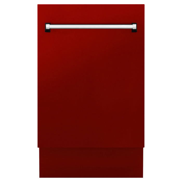 ZLINE Dishwashers ZLINE 18 in. Top Control Tall Dishwasher In Red Gloss with 3rd Rack DWV-RG-18