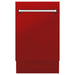 ZLINE 18 in. Top Control Tall Dishwasher In Red Matte with 3rd Rack DWV-RM-18