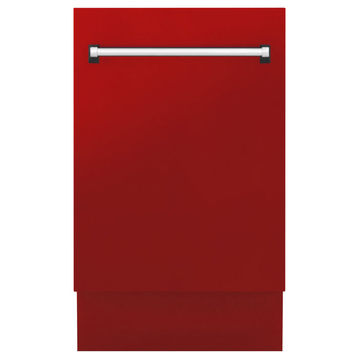 ZLINE Dishwashers ZLINE 18 in. Top Control Tall Dishwasher In Red Matte with 3rd Rack DWV-RM-18