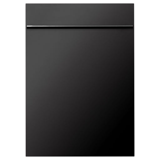 ZLINE 18 Inch Compact Black Stainless Steel Top Control Dishwasher with Stainless Steel Tub and Modern Style Handle DW-BS-H-18