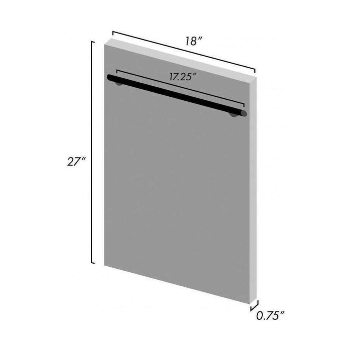 ZLINE 18-Inch Top Control Dishwasher in Unfinished Wood with Traditional Style Handle DW-UF-H-18