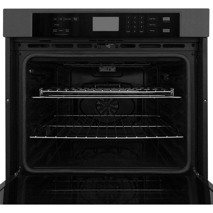 ZLINE 2-Piece Appliance Package - 30-inch Electric Wall Oven with Self-Clean and 30-inch Build-In Microwave Oven in Black Stainless Steel (2KP-MW30-AWS30BS)