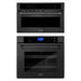 ZLINE 2-Piece Appliance Package - 30-inch Electric Wall Oven with Self-Clean and 30-inch Build-In Microwave Oven in Black Stainless Steel (2KP-MW30-AWS30BS)