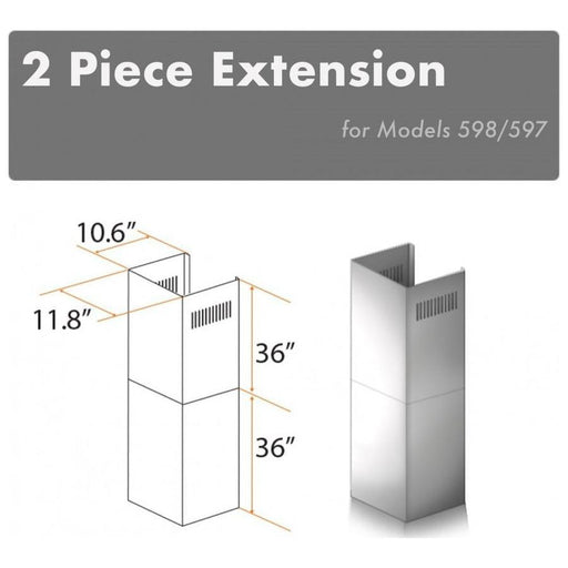 ZLINE Range Hood Accessories ZLINE 2 Piece Chimney Extension (2PCEXT-587/597)
