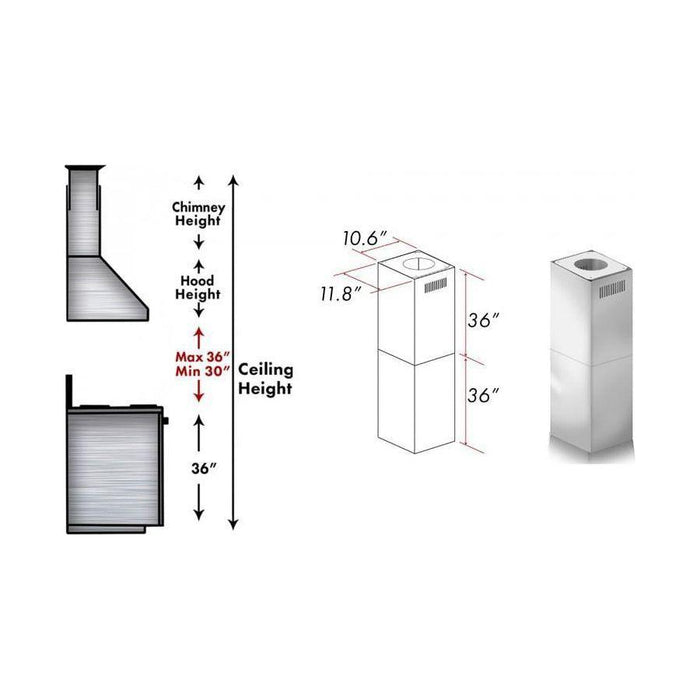 ZLINE 2 Piece Chimney Extension (2PCEXT-9597)