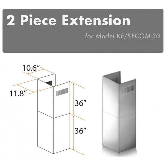 ZLINE 2 Piece Chimney Extension (2PCEXT-KE/KECOM-30)