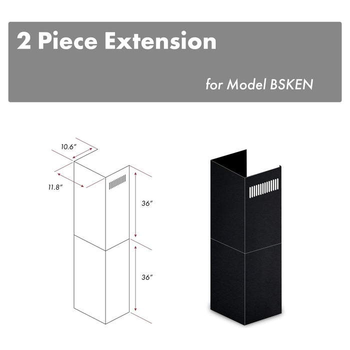 ZLINE Range Hood Accessories ZLINE 2 Piece Chimney Extension for 10-12ft Ceiling (2PCEXT-BSKEN)