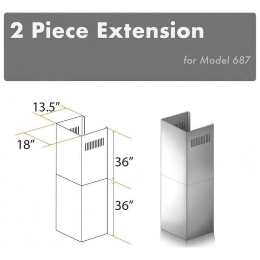 ZLINE 2 Piece Chimney Extension for 12ft Ceiling (2PCEXT-687)