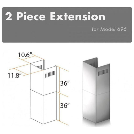 ZLINE 2 Piece Chimney Extension for 12ft Ceiling (2PCEXT-696)