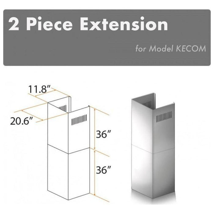 ZLINE 2 Piece Chimney Extension for 12ft Ceiling (2PCEXT-KECOM)