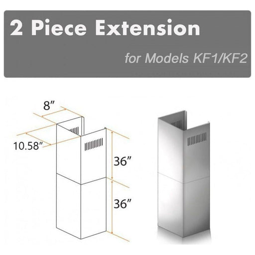 ZLINE Range Hood Accessories ZLINE 2 Piece Chimney Extension for 12ft Ceiling (2PCEXT-KF1)