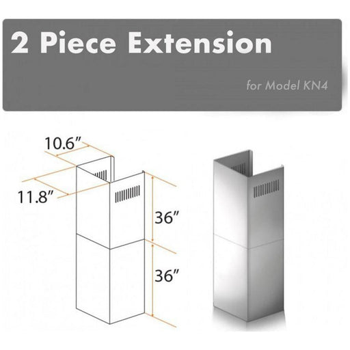 ZLINE Range Hood Accessories ZLINE 2 Piece Chimney Extension for 12ft Ceiling (2PCEXT-KN4)