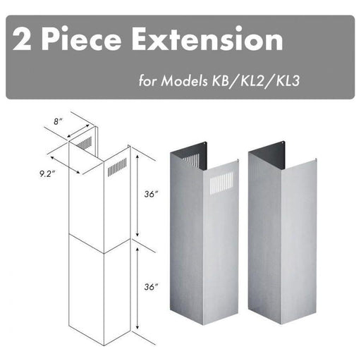 ZLINE Range Hood Accessories ZLINE 2 Piece Chimney Extension Kit for 12ft. Ceiling