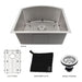 ZLINE 22 in. Telluride Undermount Single Bowl Stainless Steel Kitchen Sink with Bottom Grid, SCS-22