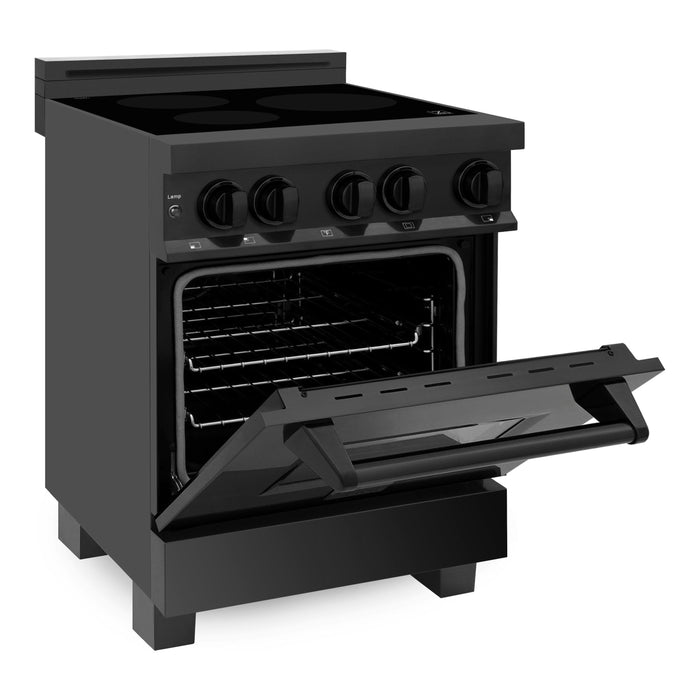 ZLINE Ranges ZLINE 24" 2.8 cu. ft. Induction Range with 3 Element Stove and Electric Oven in Black Stainless Steel, RAIND-BS-24