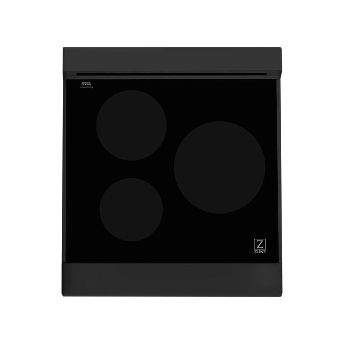 ZLINE Ranges ZLINE 24" 2.8 cu. ft. Induction Range with 3 Element Stove and Electric Oven in Black Stainless Steel, RAIND-BS-24