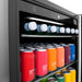 ZLINE 24" Autograph 154 Can Beverage Fridge in Stainless Steel with Black Accents - Monument Series, RBVZ-US-24-MB