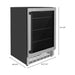 ZLINE 24" Autograph 154 Can Beverage Fridge in Stainless Steel with Black Accents - Monument Series, RBVZ-US-24-MB