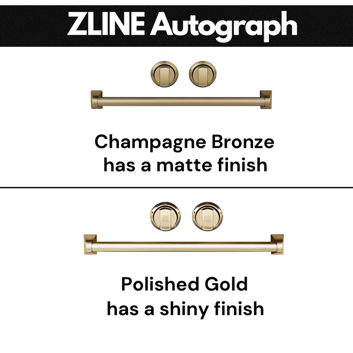 ZLINE 24" Autograph 154 Can Beverage Fridge in Stainless Steel with Champagne Bronze Accents - Monument Series, RBVZ-US-24-CB