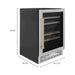 ZLINE 24" Autograph Dual Zone 44-Bottle Wine Cooler in Stainless Steel with Champagne Bronze Accents, RWVZ-UD-24-CB