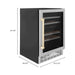 ZLINE Wine Coolers ZLINE 24" Autograph Dual Zone 44-Bottle Wine Cooler in Stainless Steel with Gold Accents, RWVZ-UD-24-G