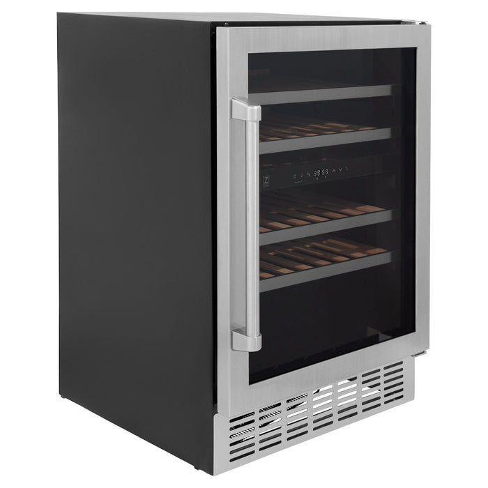 ZLINE 24" Dual Zone 44-Bottle Wine Cooler in Stainless Steel - Monument Series, RWV-UD-24