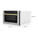 ZLINE 24 In. 1.2 cu. ft. Built-in Microwave Drawer with a Traditional Handle in Fingerprint Resistant Stainless Steel and Gold Accents, MWDZ-1-SS-H-G