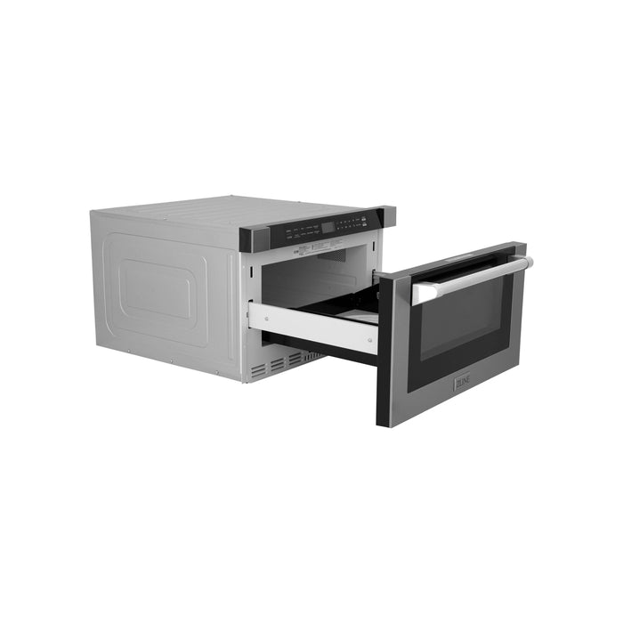 ZLINE Microwaves ZLINE 24 In. 1.2 cu. ft. Built-in Microwave Drawer with a Traditional Handle in Stainless Steel, MWD-1-H