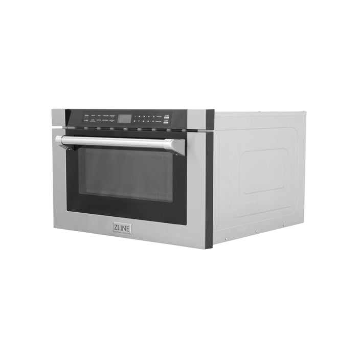 ZLINE Microwaves ZLINE 24 In. 1.2 cu. ft. Built-in Microwave Drawer with a Traditional Handle in Stainless Steel, MWD-1-H