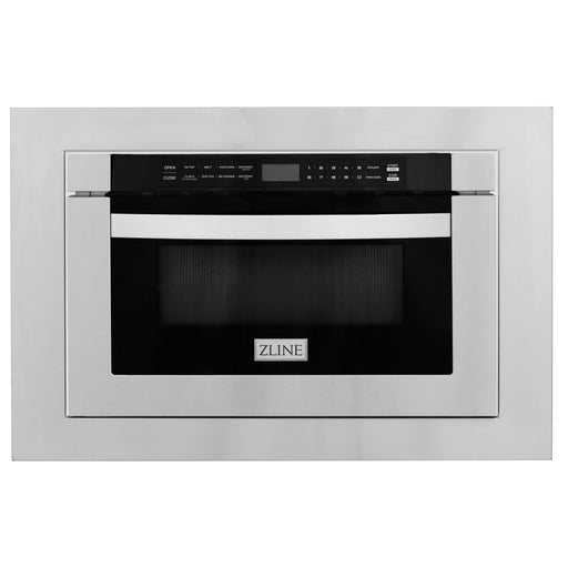 ZLINE 24 in. 1.2 Cu. Ft. Microwave Drawer In Stainless Steel with 30 in. Trim Kit MWD-TK-30