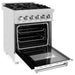 ZLINE 24 in. 2.8 cu. ft. Dual Fuel Range with Gas Stove and Electric Oven In DuraSnow Stainless Steel and White Matte Door RAS-WM-24