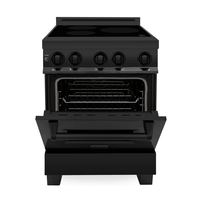 ZLINE 24 In. 2.8 cu. ft. Induction Range with 3 Element Stove and Electric Oven in Black Stainless Steel, RAIND-BS-24