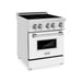 ZLINE 24 In. 2.8 cu. ft. Induction Range with a 3 Element Stove and Electric Oven in White Matte, RAIND-WM-24