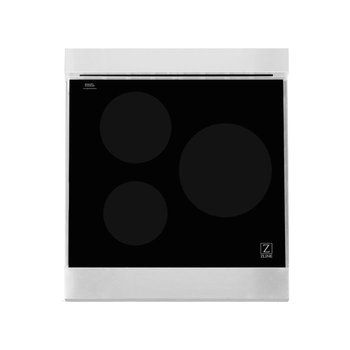ZLINE Ranges ZLINE 24 In. 2.8 cu. ft. Induction Range with a 3 Element Stove and Electric Oven in White Matte, RAIND-WM-24