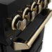 ZLINE 24 in. Autograph Edition Dual Fuel Range In Black Stainless Steel with Gold Accents RABZ-24-G