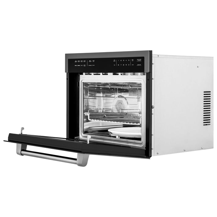 ZLINE Microwaves ZLINE 24 in. Built-in Convection Microwave Oven In Black Stainless Steel MWO-24-BS