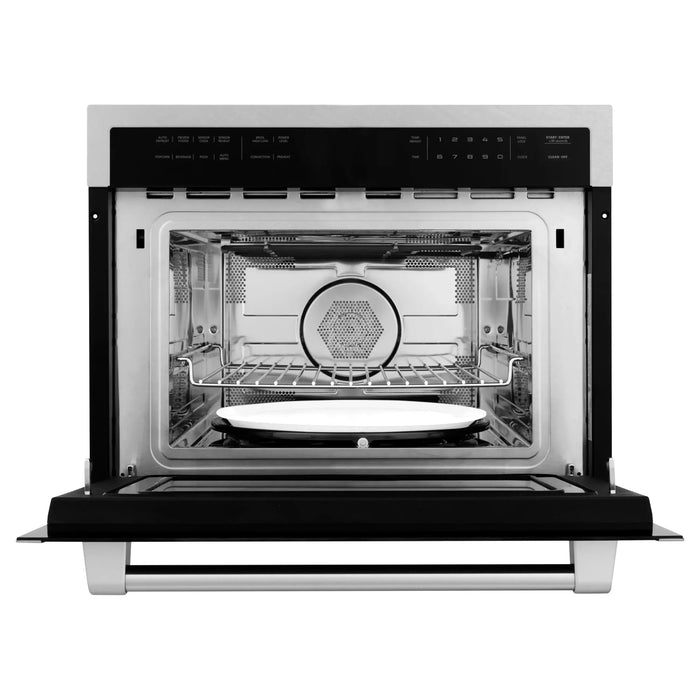 ZLINE 24 In. Built-in Convection Microwave Oven in Durasnow with Speed and Sensor Cooking, MWO-24-SS