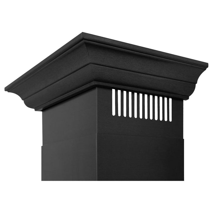 ZLINE 24 in. Convertible Vent Wall Mount Range Hood In Black Stainless Steel with Crown Molding BSKBNCRN-24