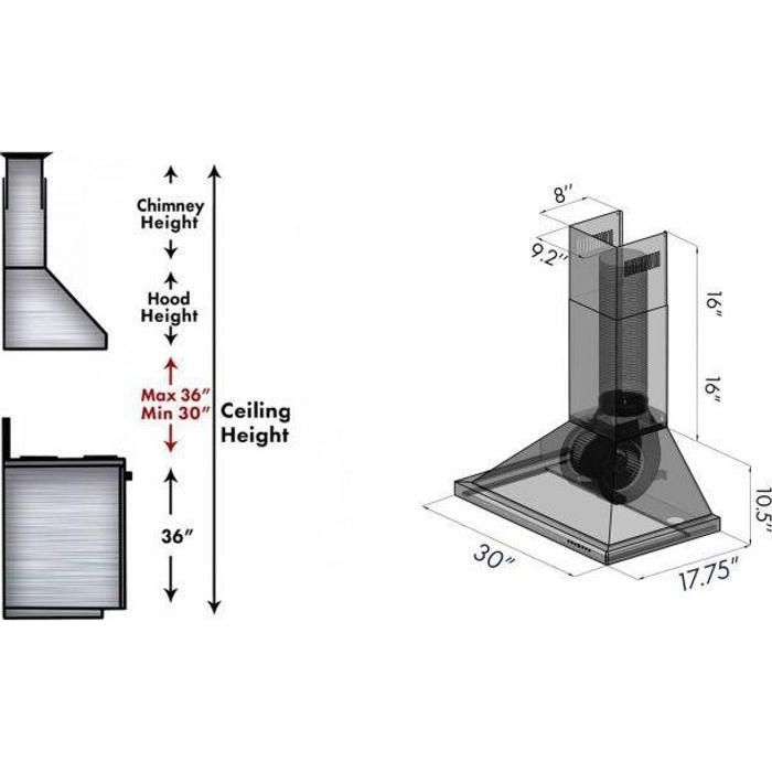 ZLINE 24 in. Convertible Vent Wall Mount Range Hood in Stainless Steel, KB-24