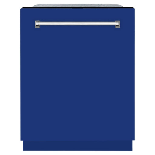 ZLINE 24 In. Monument Series 3rd Rack Top Touch Control Dishwasher in Blue Gloss, 45dBa, DWMT-BG-24