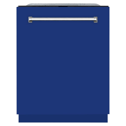 ZLINE Dishwashers ZLINE 24 In. Monument Series 3rd Rack Top Touch Control Dishwasher in Blue Gloss, 45dBa, DWMT-BG-24