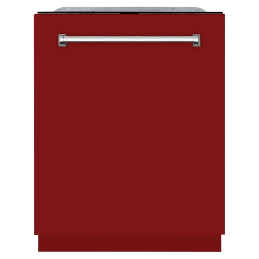 ZLINE 24 In. Monument Series 3rd Rack Top Touch Control Dishwasher in Red Gloss, 45dBa, DWMT-RG-24