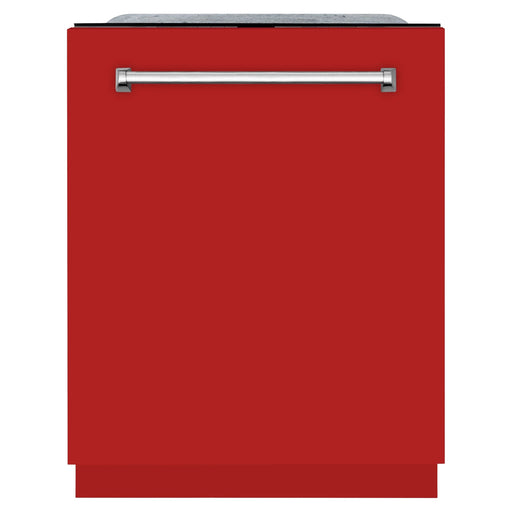 ZLINE 24 In. Monument Series 3rd Rack Top Touch Control Dishwasher in Red Matte, 45dBa, DWMT-RM-24