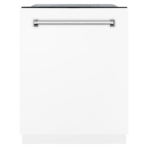 ZLINE 24 In. Monument Series 3rd Rack Top Touch Control Dishwasher in White Matte, 45dBa, DWMT-WM-24