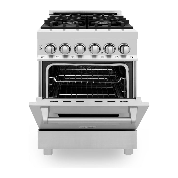 ZLINE Ranges ZLINE 24 in. Professional Dual Fuel Range with Gas Burner and Electric Oven In Stainless Steel RA24